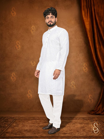 Chikankari Embroidered Kurta Set