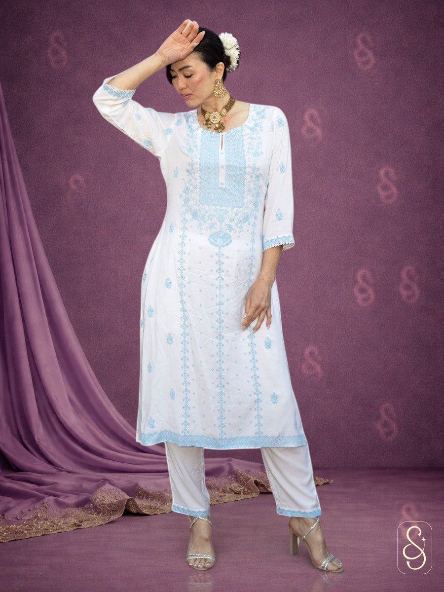 Cotton Shirt with Lace Pants