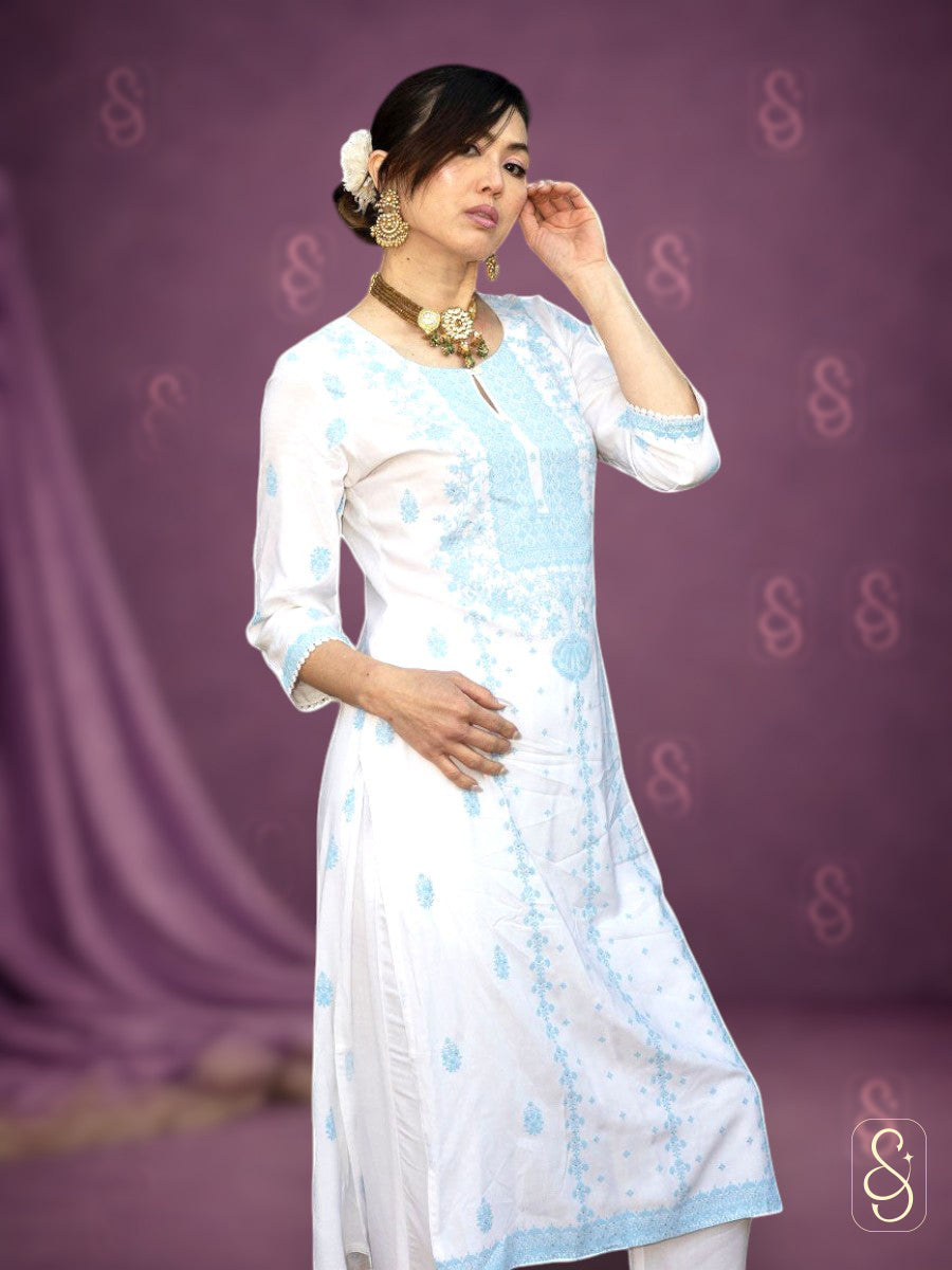 Cotton Shirt with Lace Pants