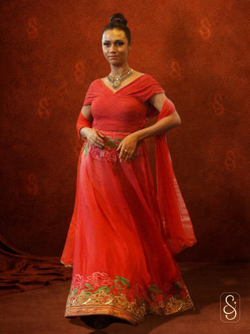 Soft Silk Cross Stitch Lehenga