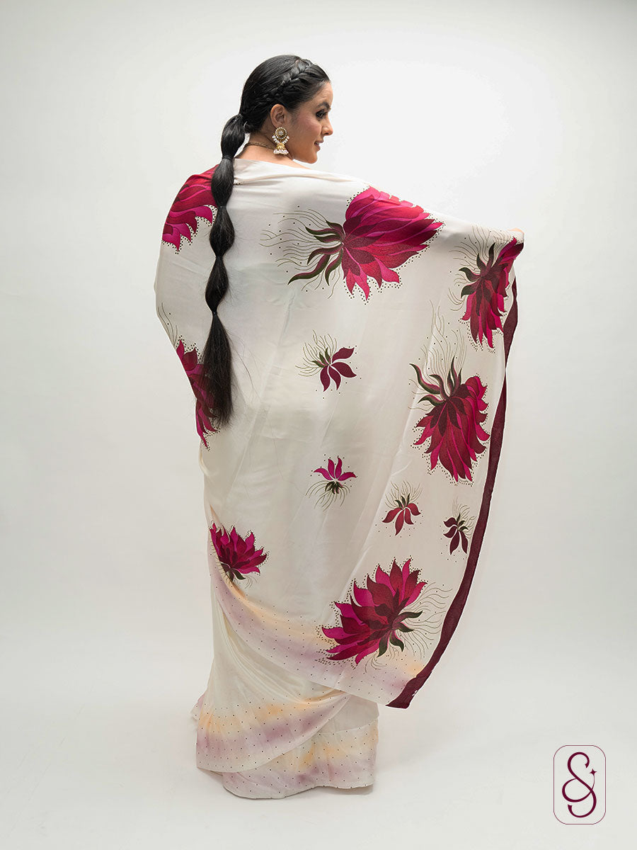 Printed Satin silk saree