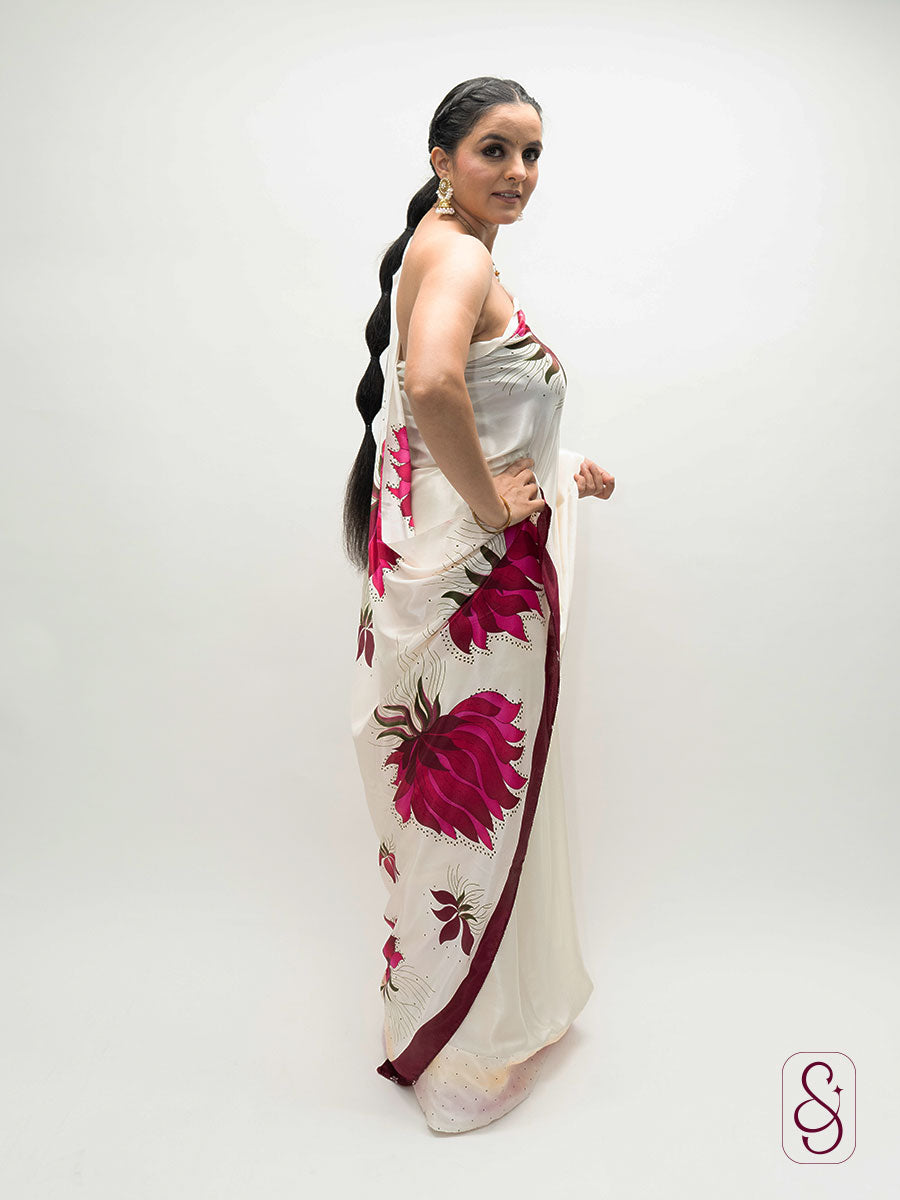 Printed Satin silk saree