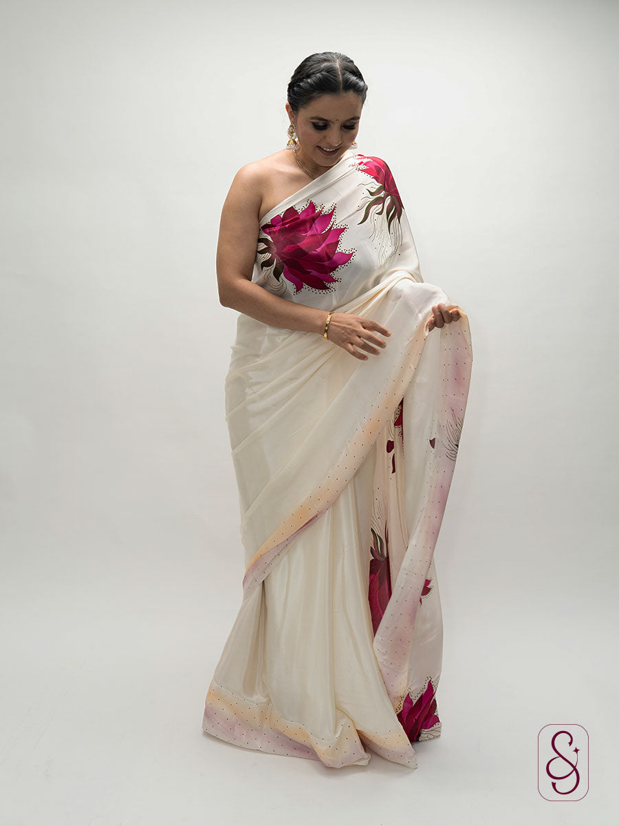 Printed Satin silk saree