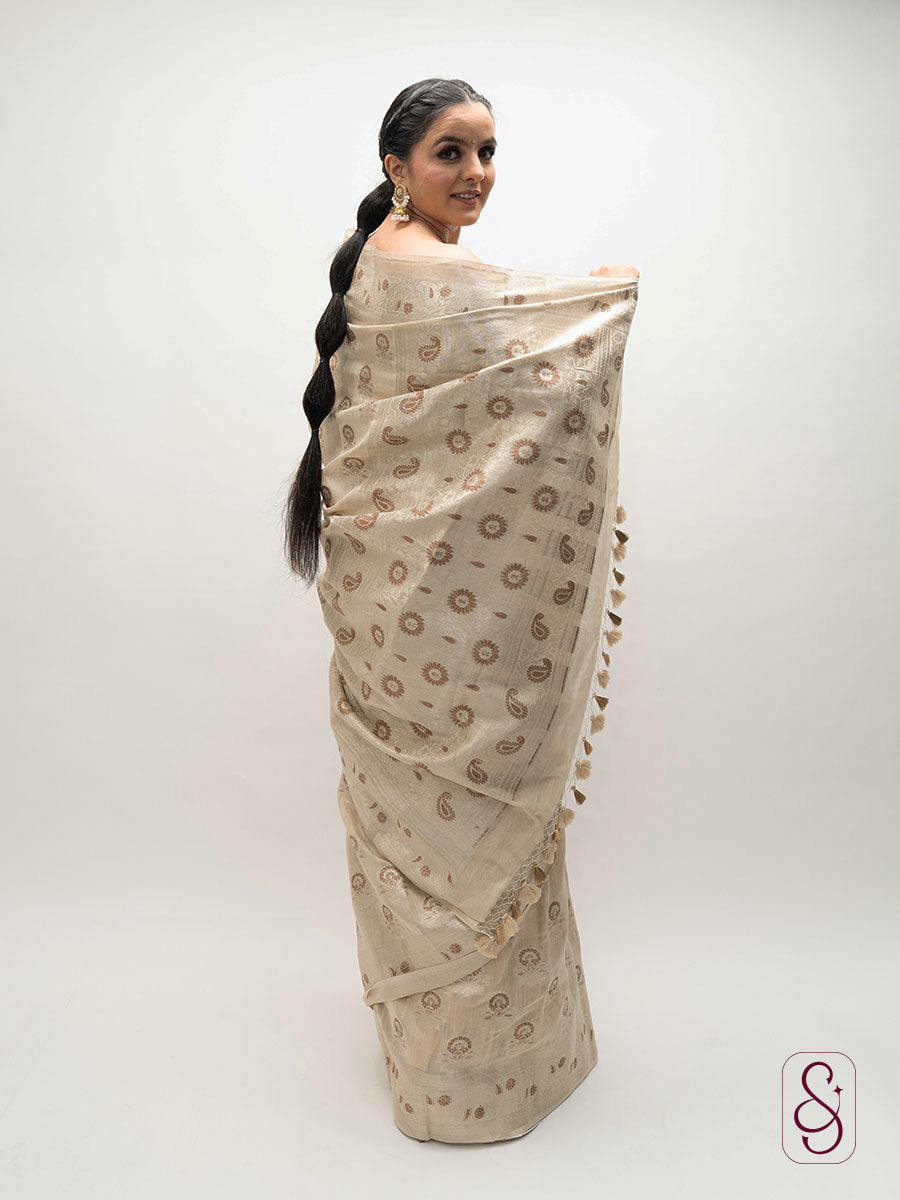 Banarsi moonga silk saree