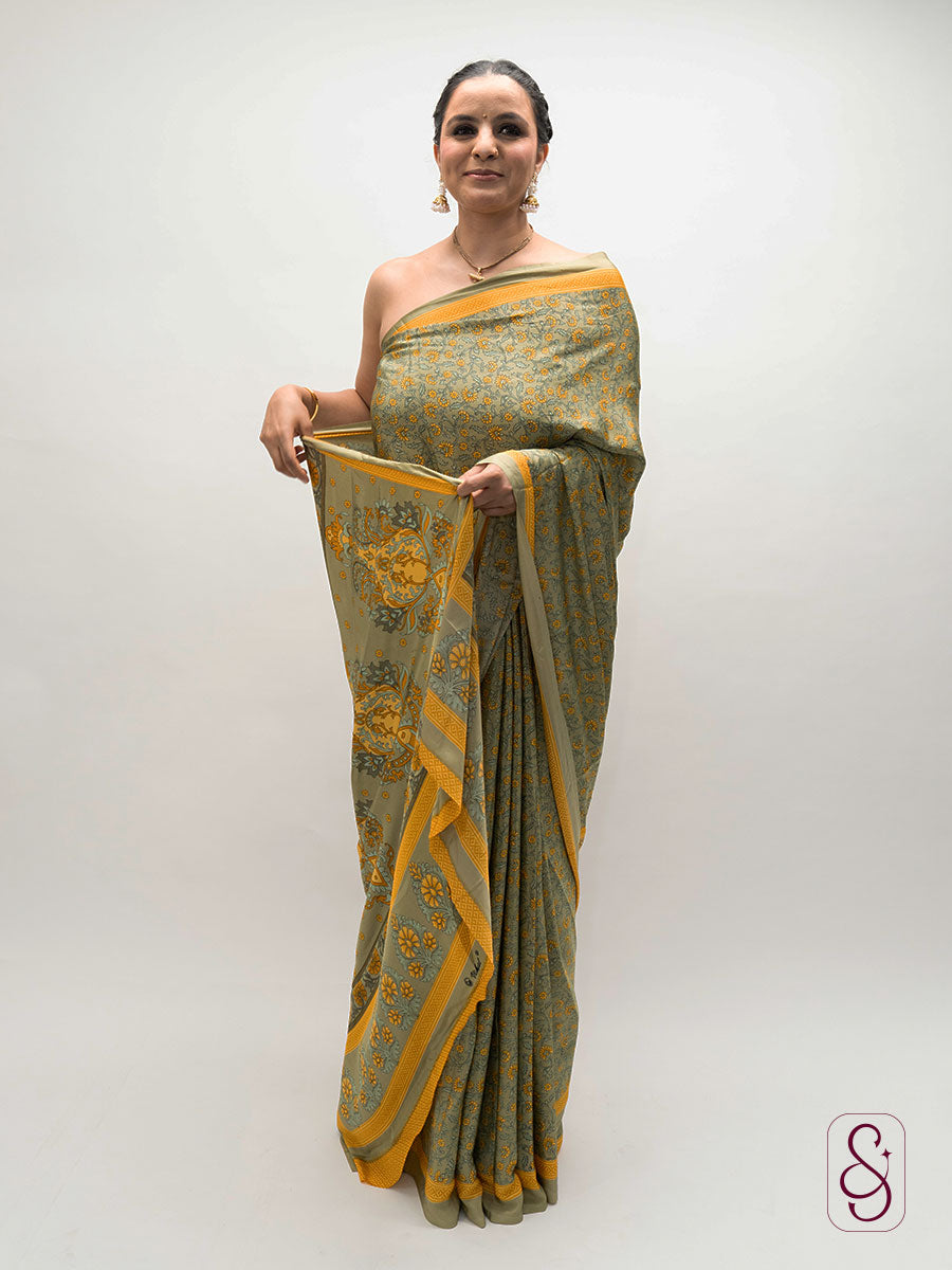 Printed Satin Silk saree