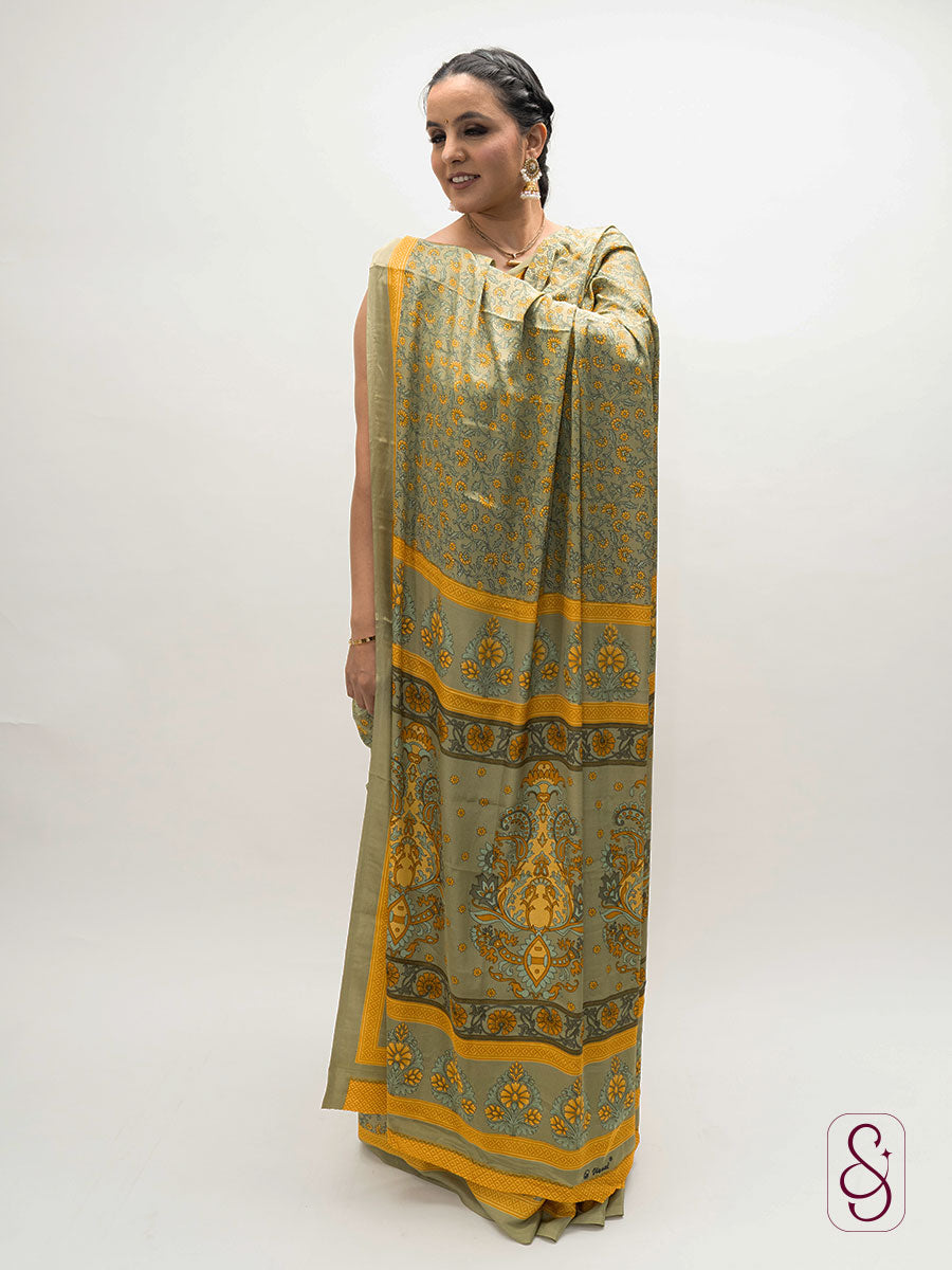 Printed Satin Silk saree