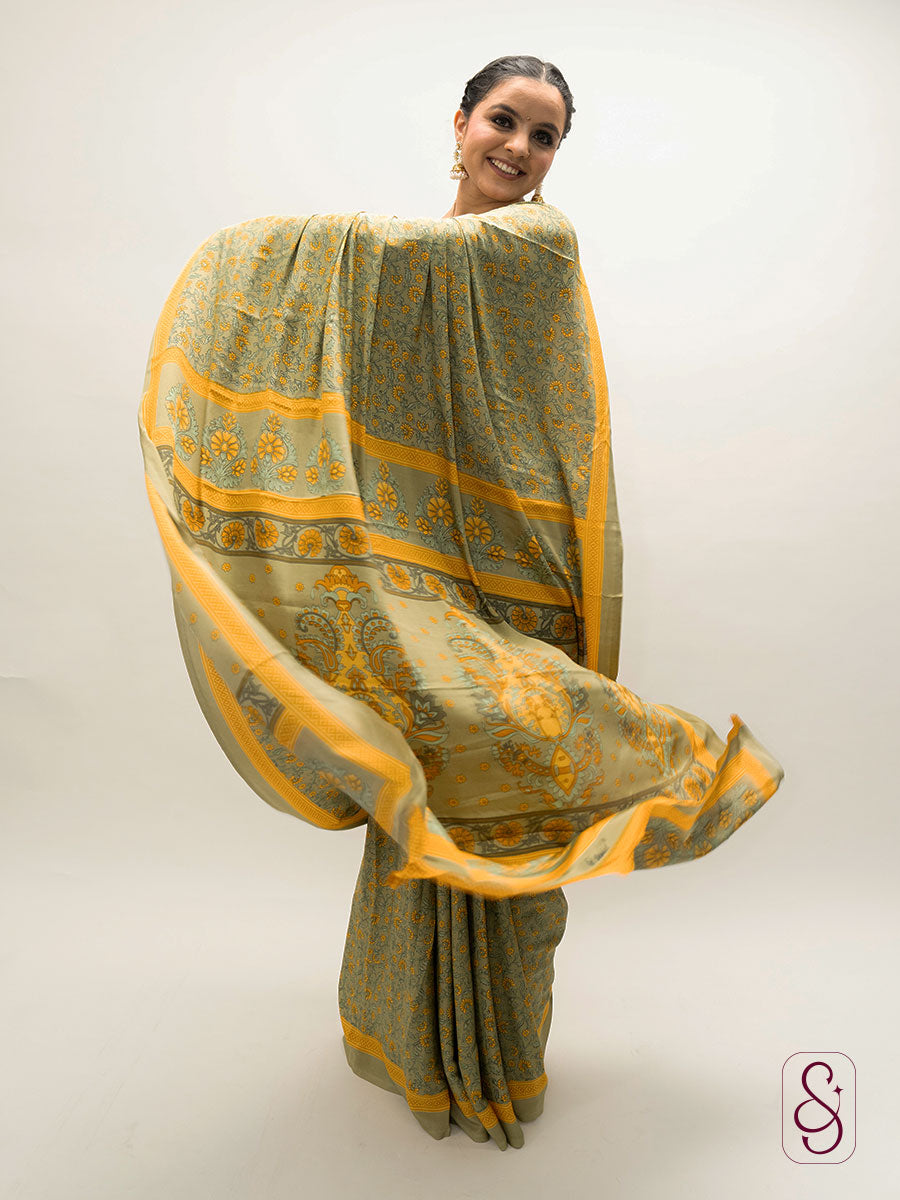 Printed Satin Silk saree