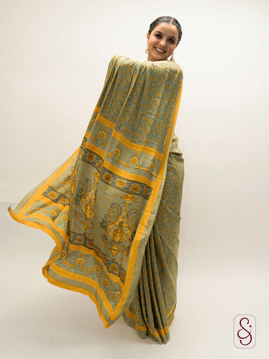 Printed Satin Silk saree