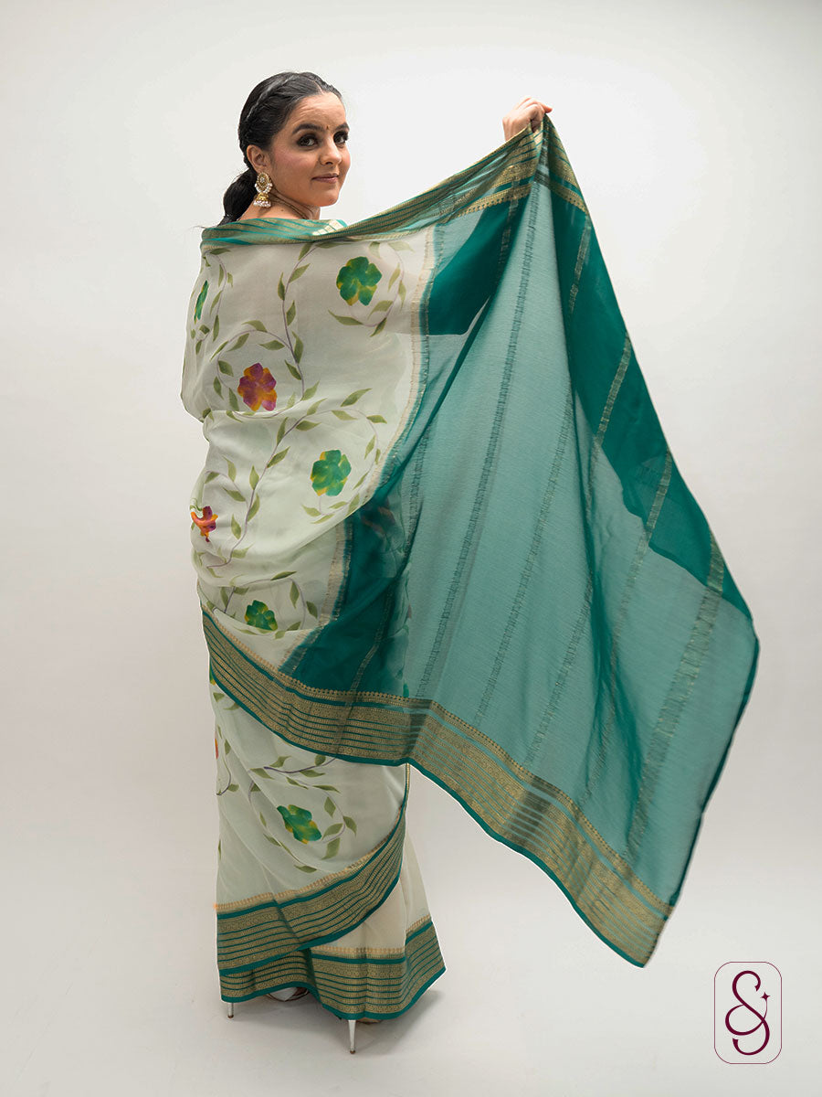 Kanjivaram crepe saree