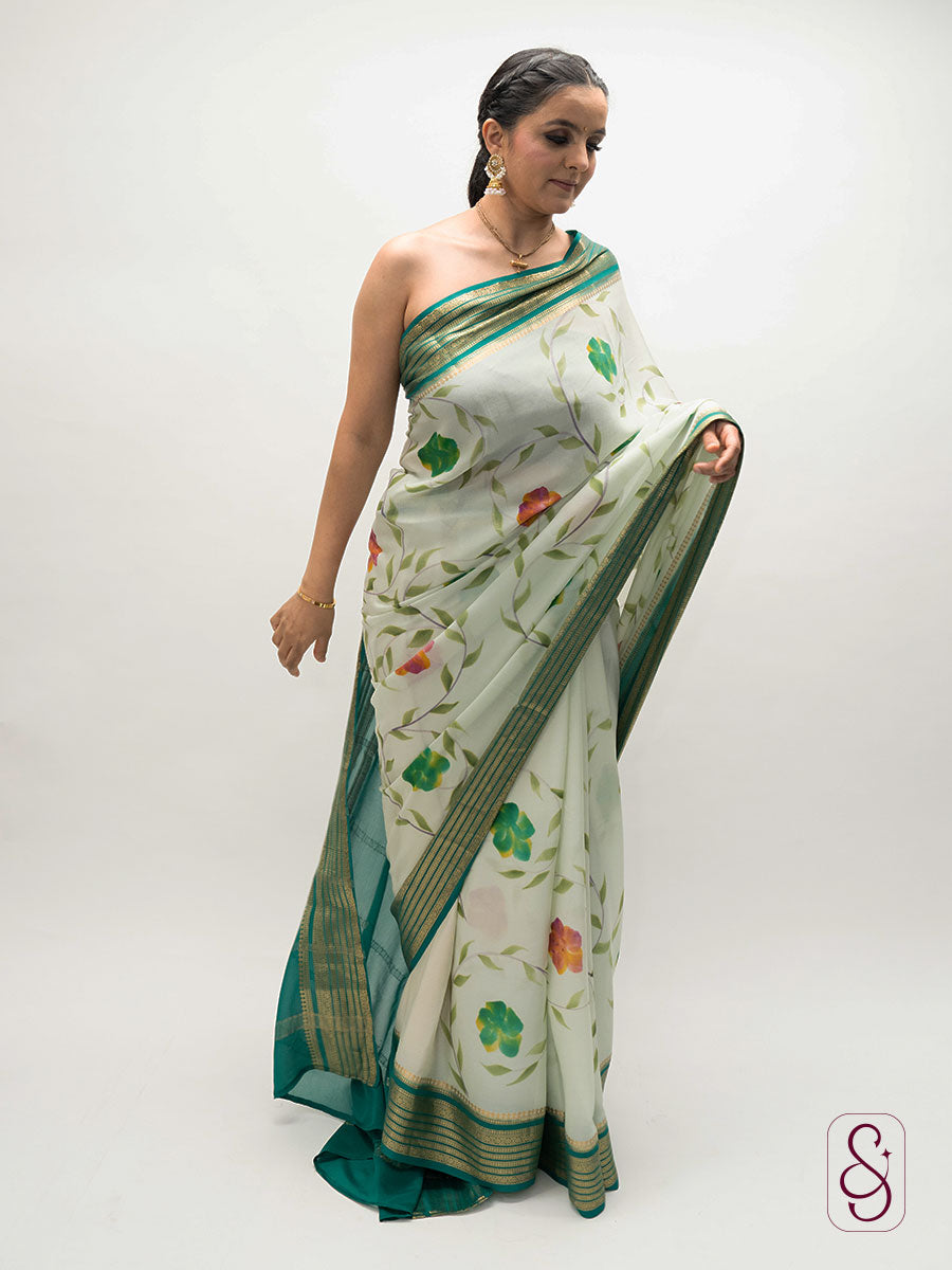 Kanjivaram crepe saree