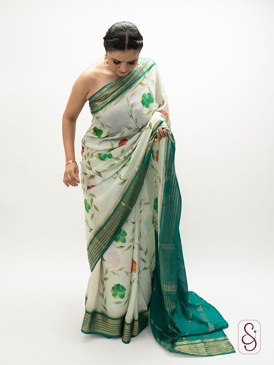 Kanjivaram crepe saree