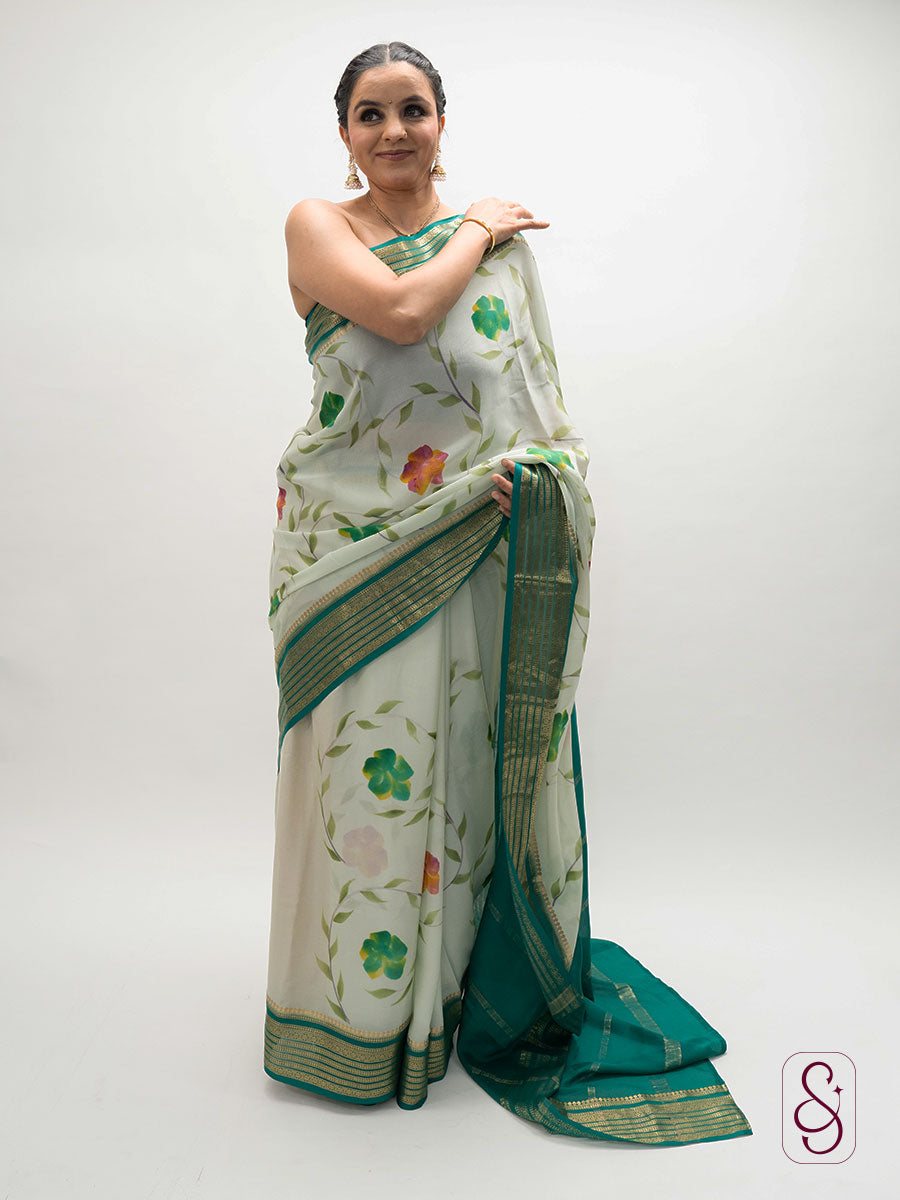 Kanjivaram crepe saree
