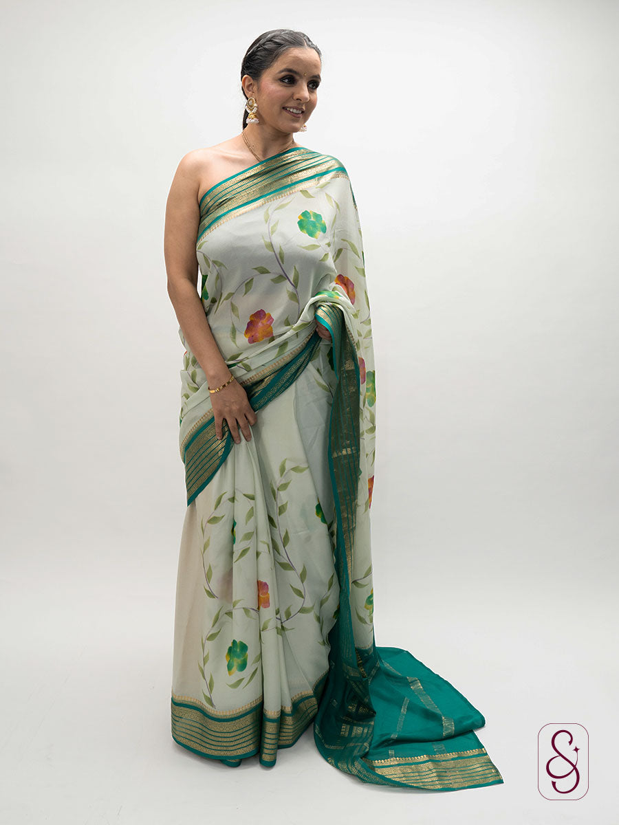 Kanjivaram crepe saree