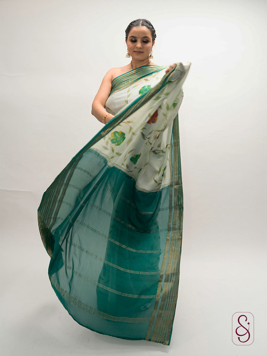 Kanjivaram crepe saree