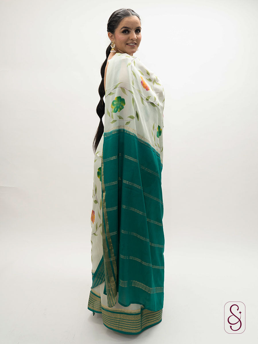 Kanjivaram crepe saree