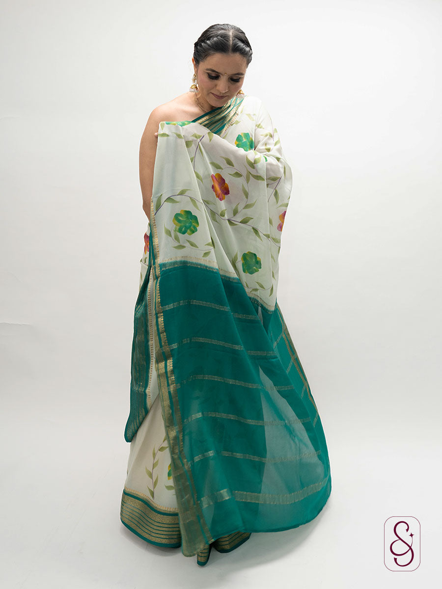 Kanjivaram crepe saree