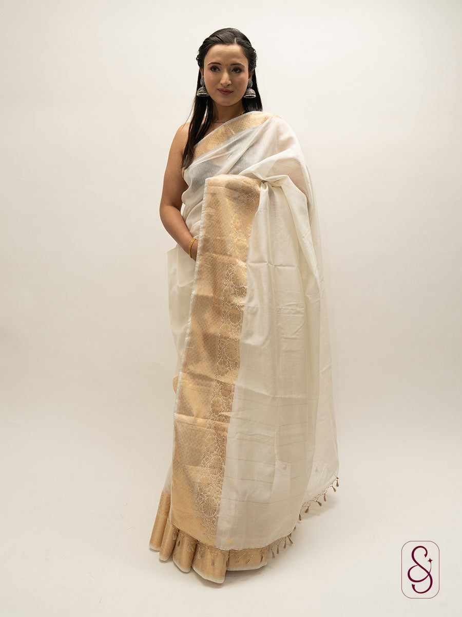 Authentic Cotton Banasi Silk Saree