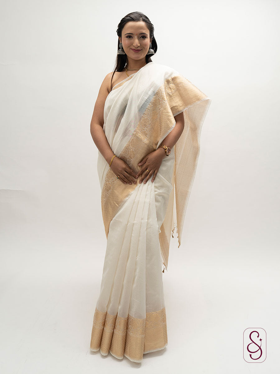 Authentic Cotton Banasi Silk Saree