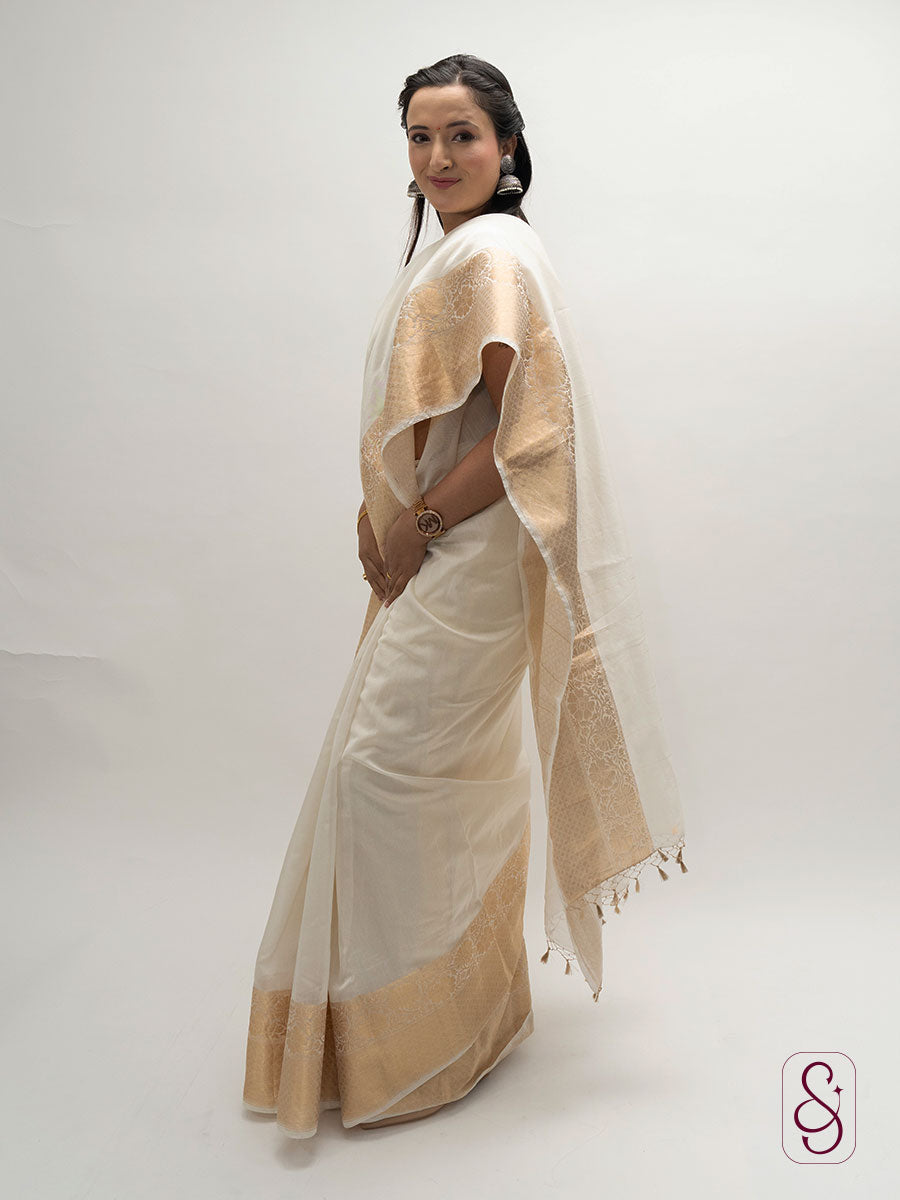 Authentic Cotton Banasi Silk Saree