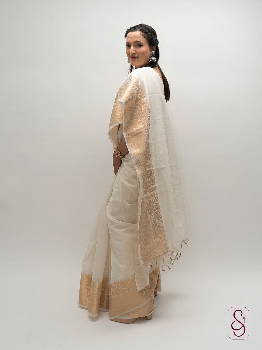 Authentic Cotton Banasi Silk Saree
