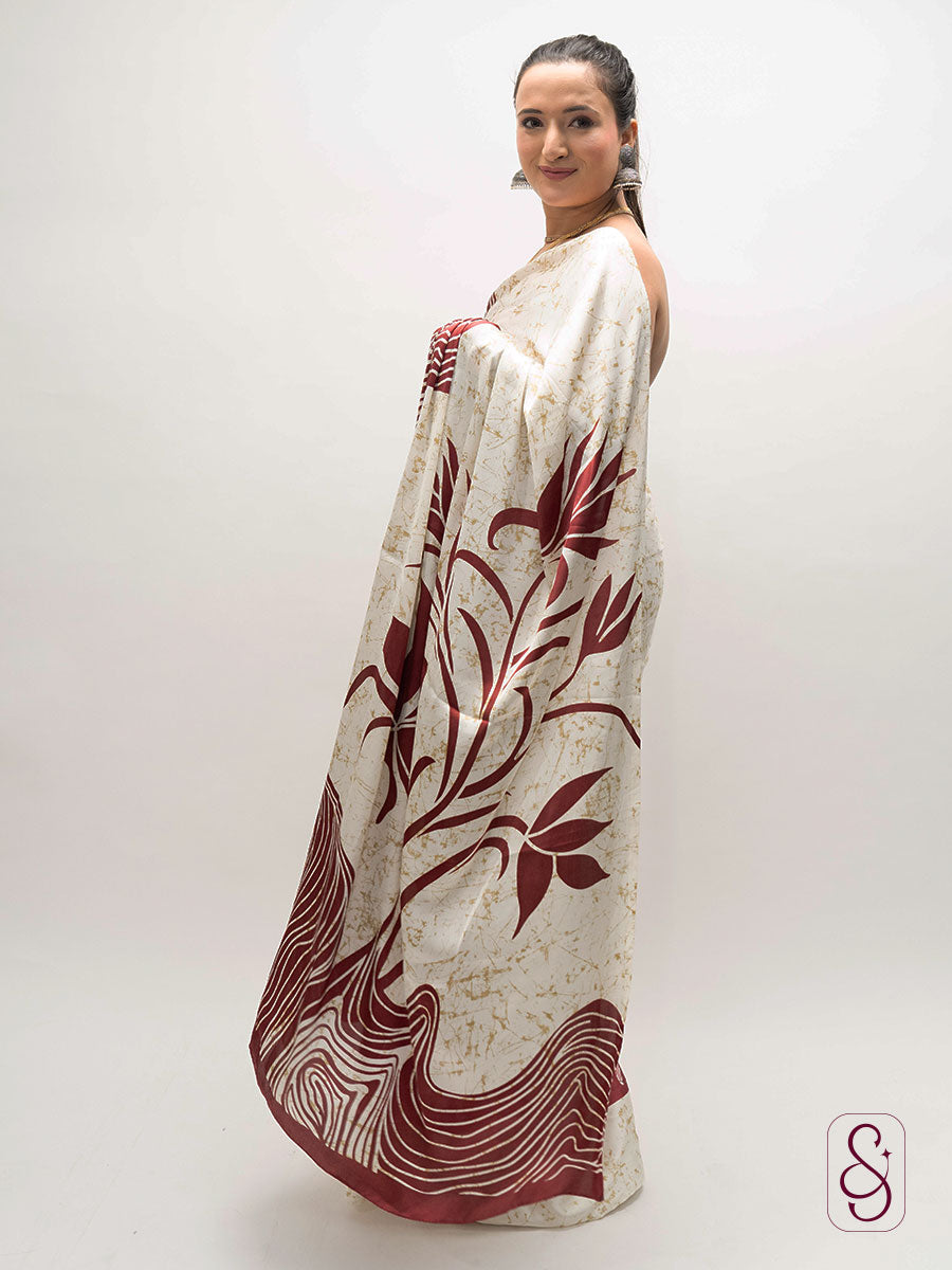 Printed Satin silk saree