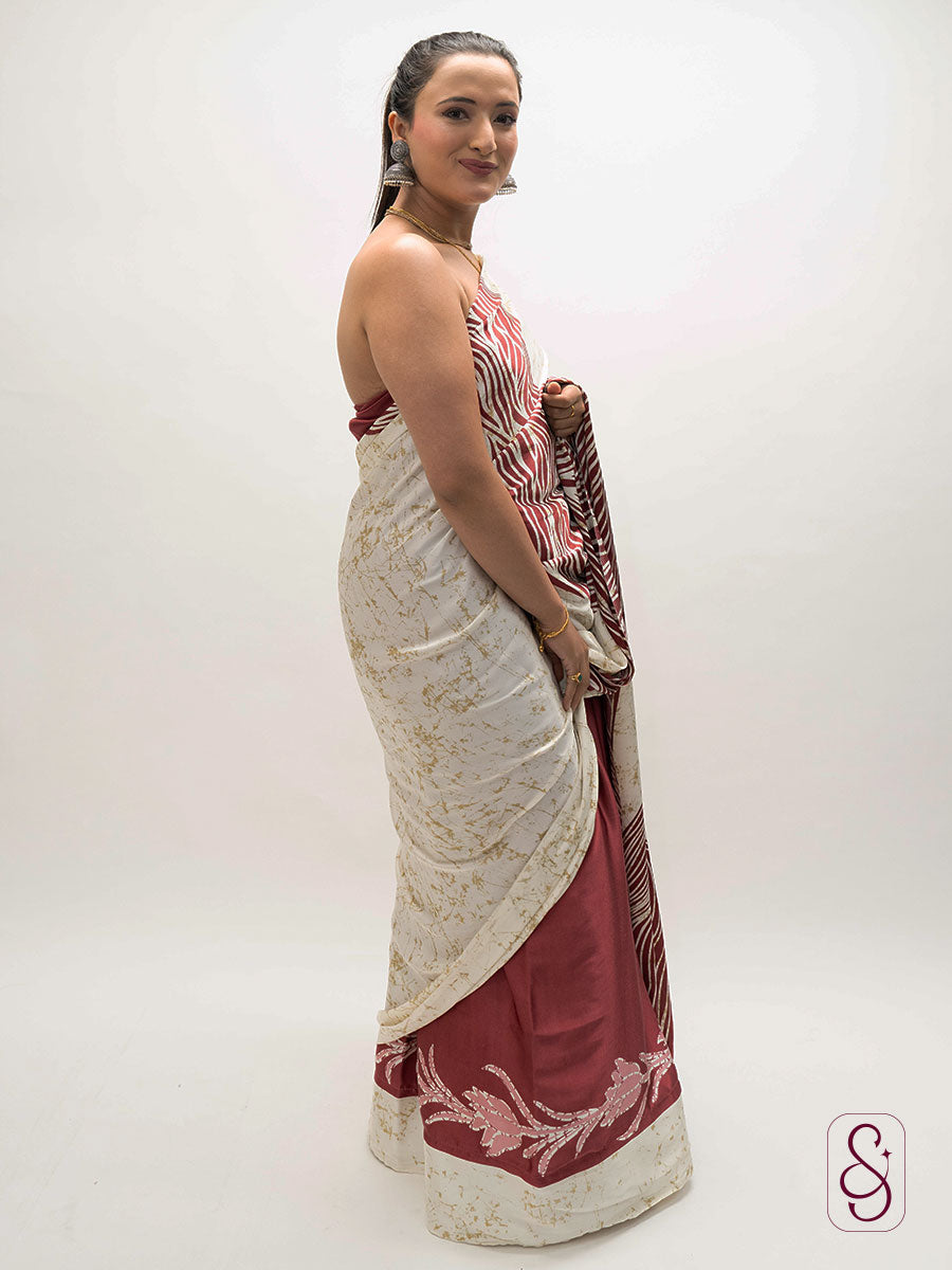 Printed Satin silk saree