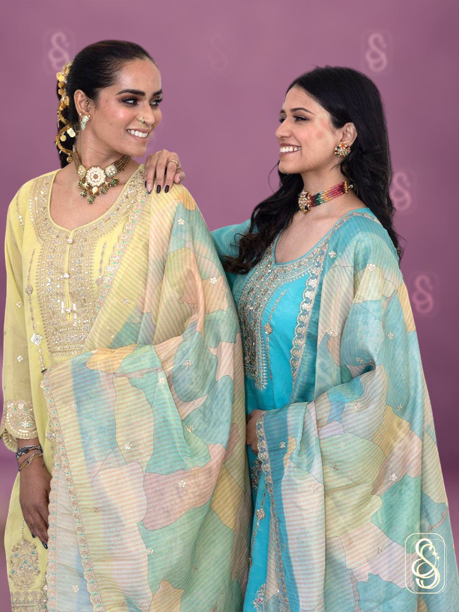 Elegant Embroidered Viscose Tissue Sharara