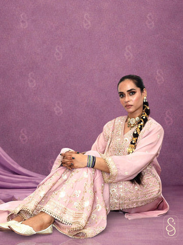 Elegant Fully Embroidered Viscose Tissue Sharara