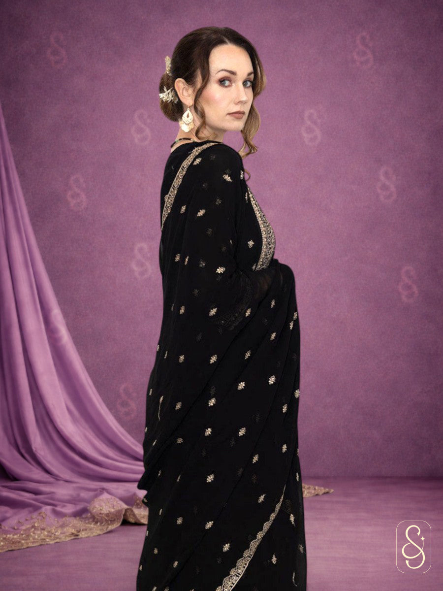 Embroidered Georgette Pant Suit with Dupatta