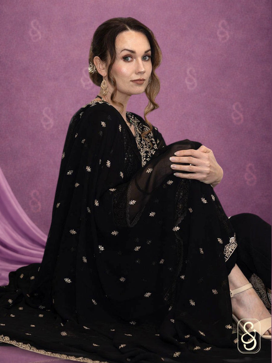 Embroidered Georgette Pant Suit with Dupatta