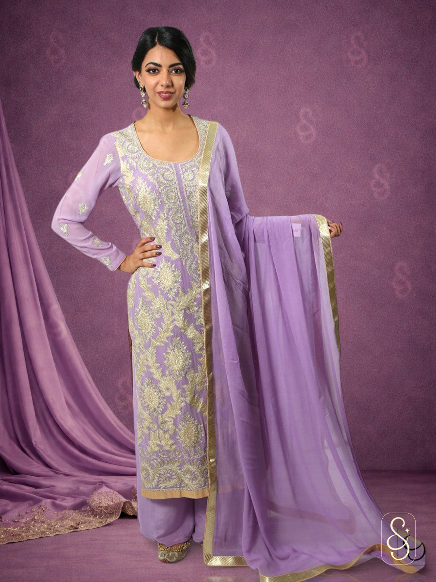 Embroidered Georgette Sharara Set