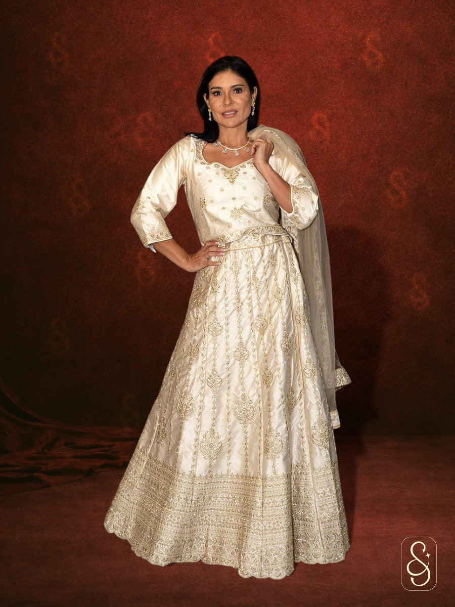 Embroidered Viscose Silk Lehenga Set