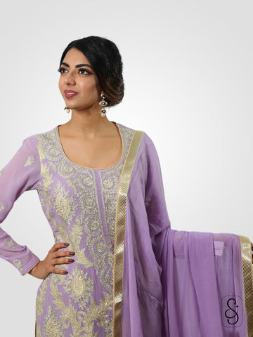 Embroidered Georgette Sharara Set