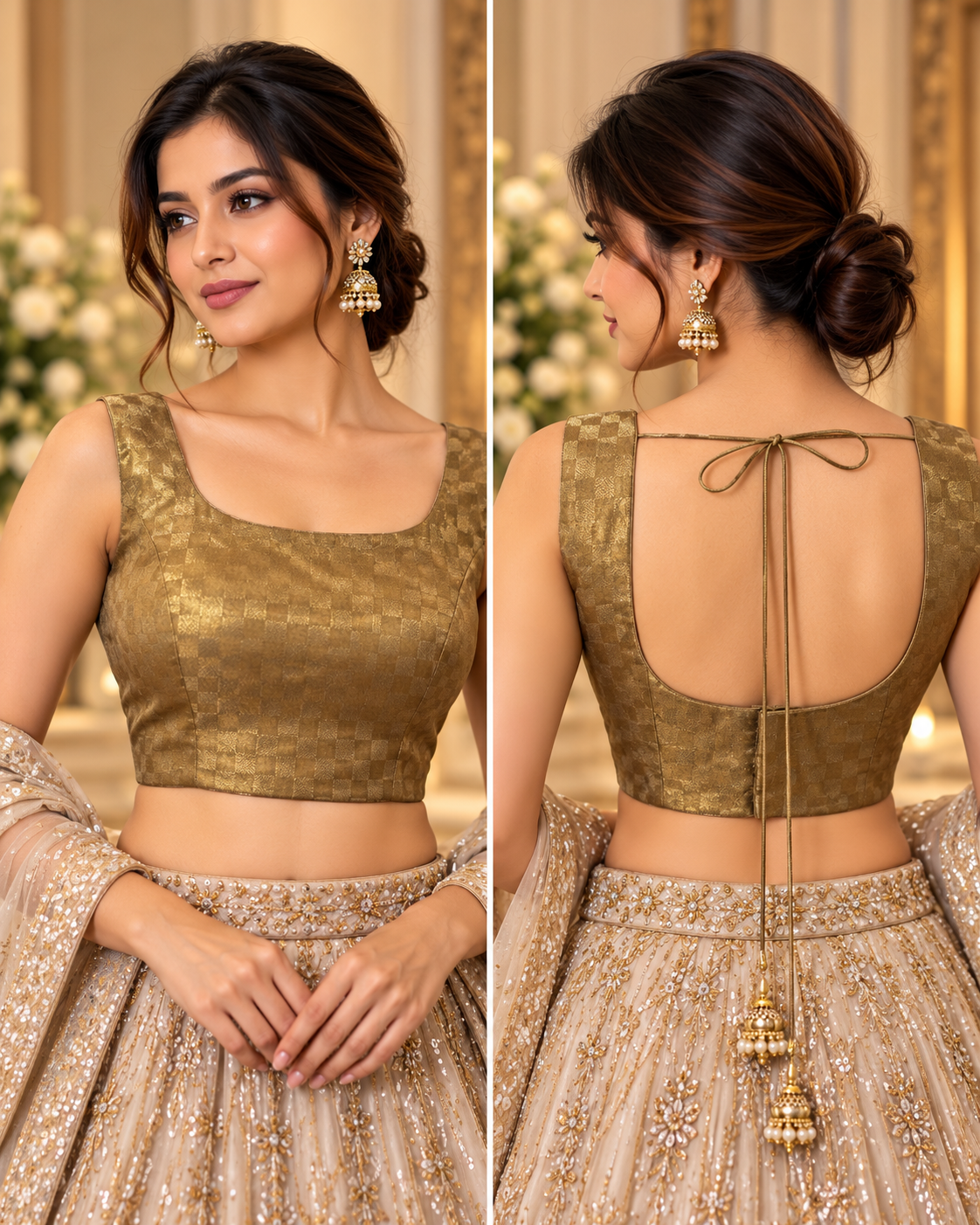 Brocade Antique Gold Blouse
