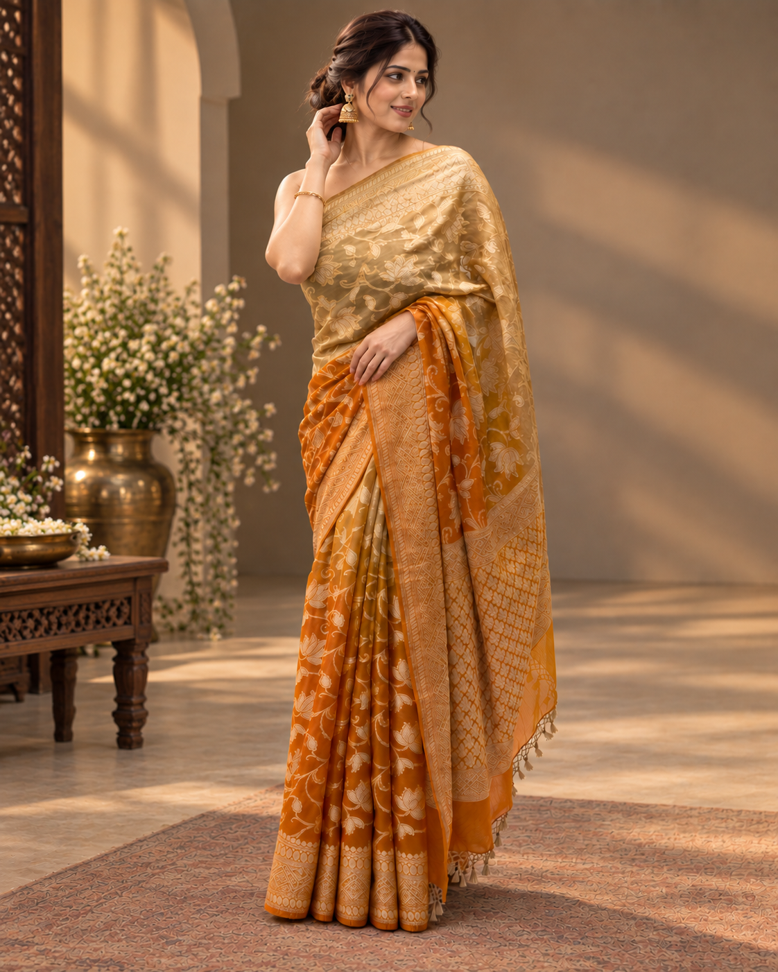 Modern Khadi Georgette Saree