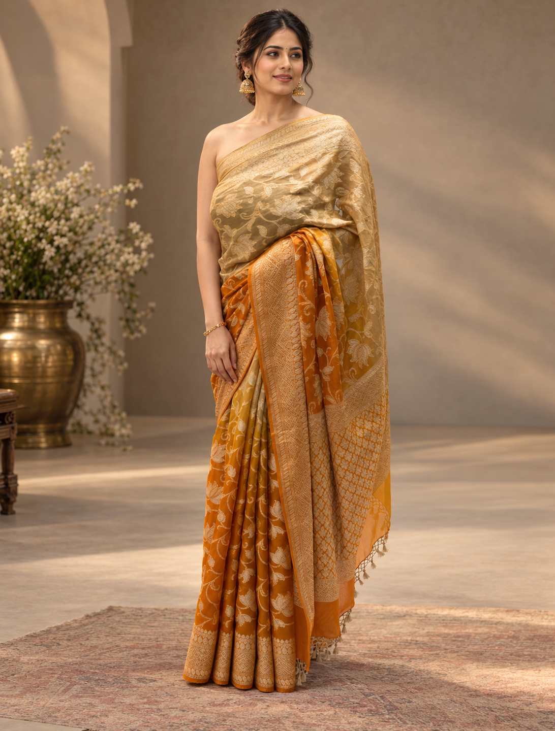 Modern Khadi Georgette Saree