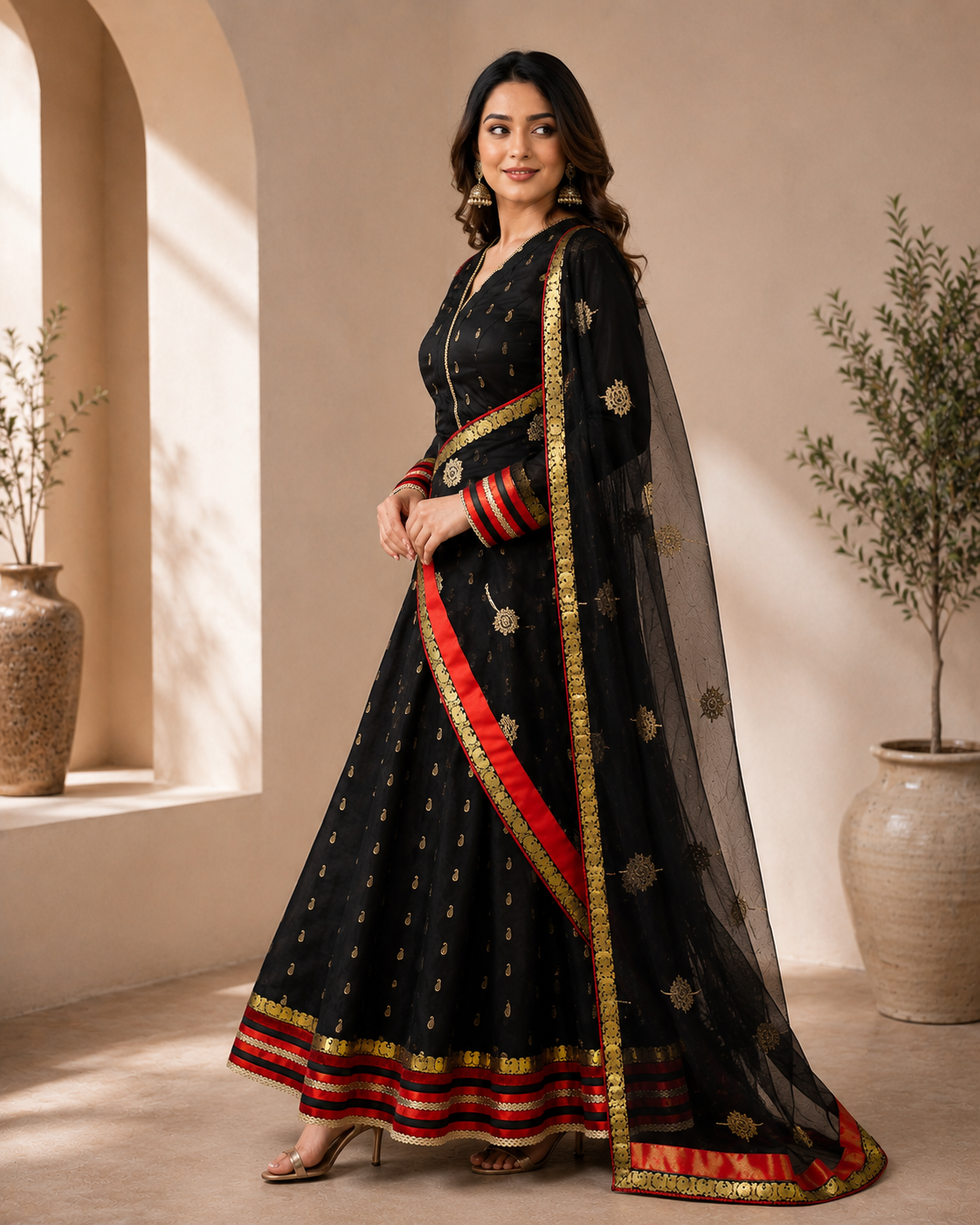 Elegant Grey Karishma Silk Anarkali