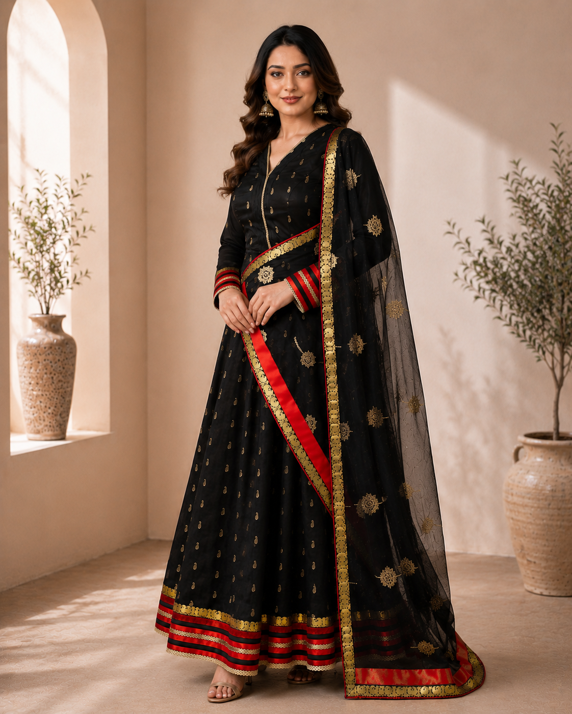 Elegant Grey Karishma Silk Anarkali