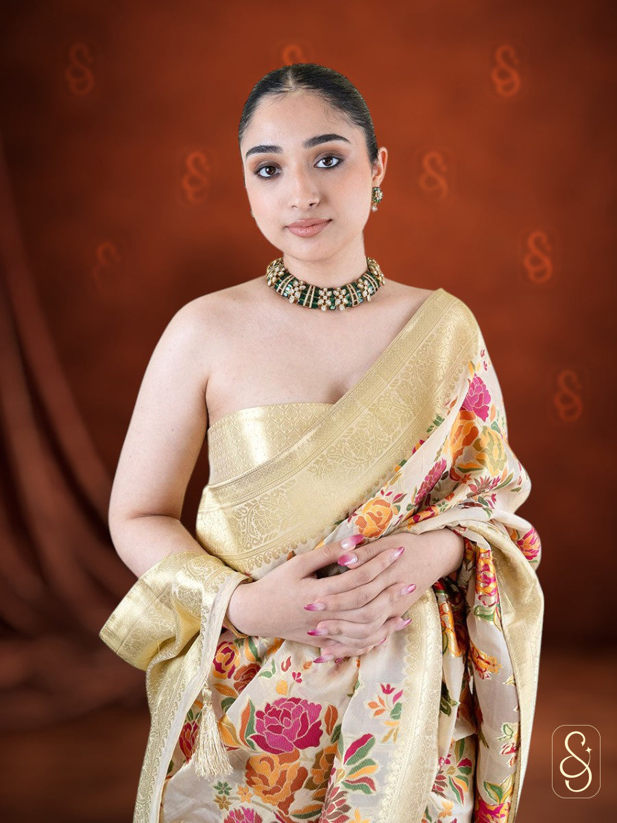 Lightweight Printed Tissue Saree