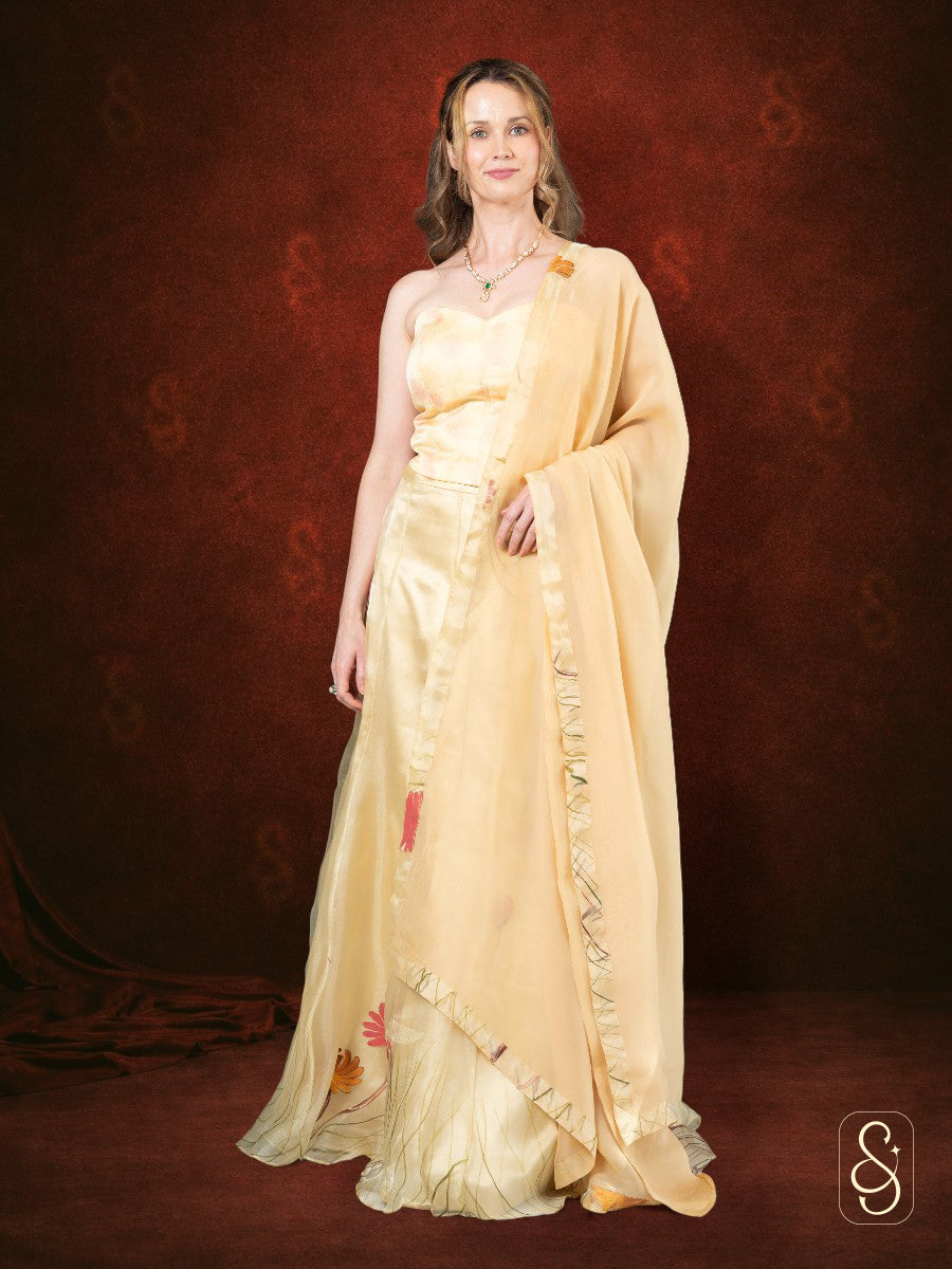 Organza Printed Lehenga Set