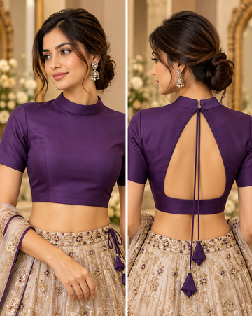 Purple silk blouse fits till 40 chest