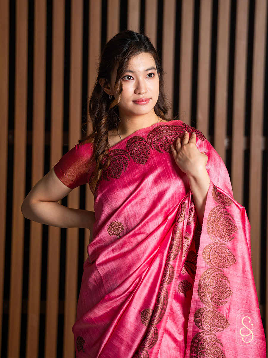 PeachyPinkRawSilkSaree_1