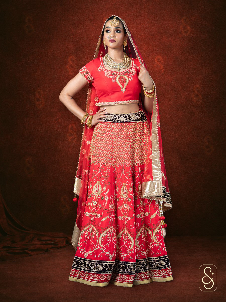 Printed Corset Silk Lehenga