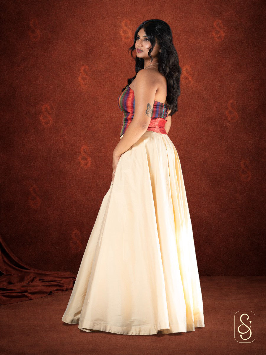Printed Corset Silk Lehenga