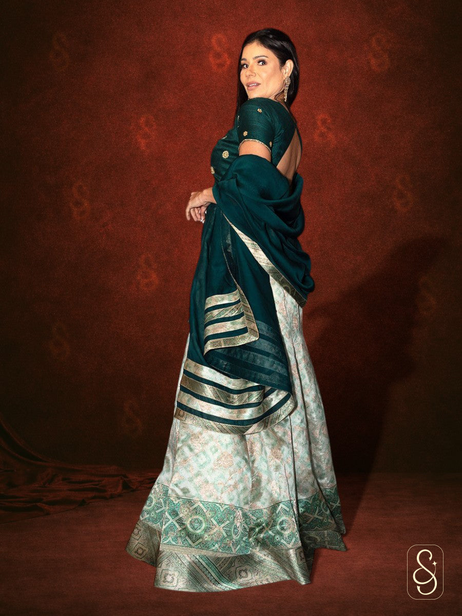 Printed Fish Cut Lehenga Set