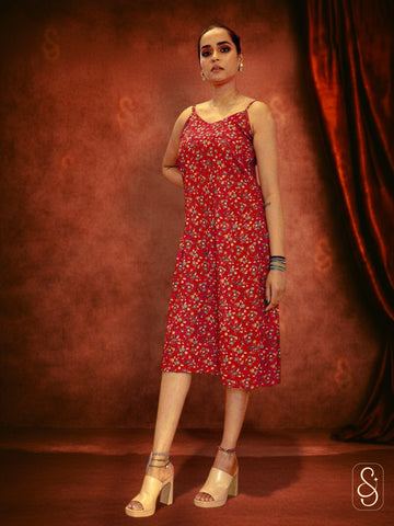 Red Spaghetti Strap Dress