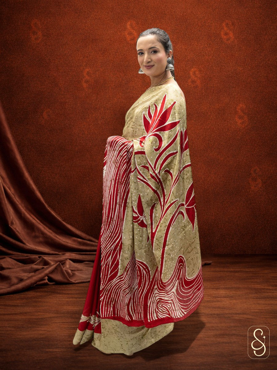 Satin Silk Morden Printed Saree
