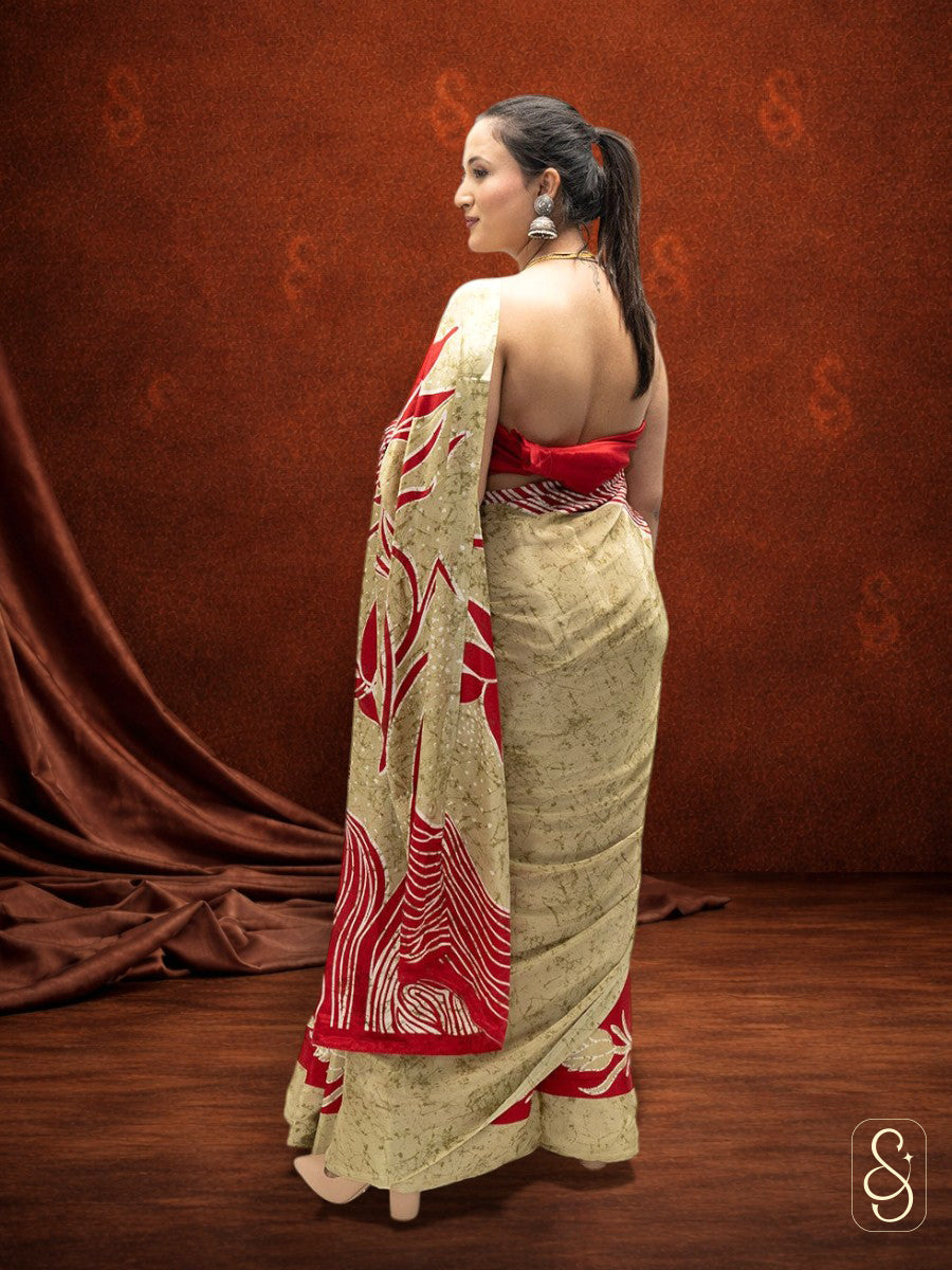 Satin Silk Morden Printed Saree