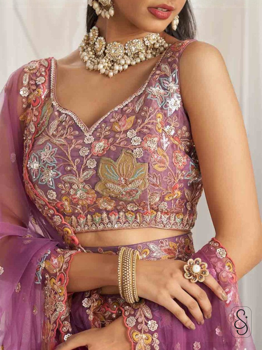 Onion Pink Festive Lehenga