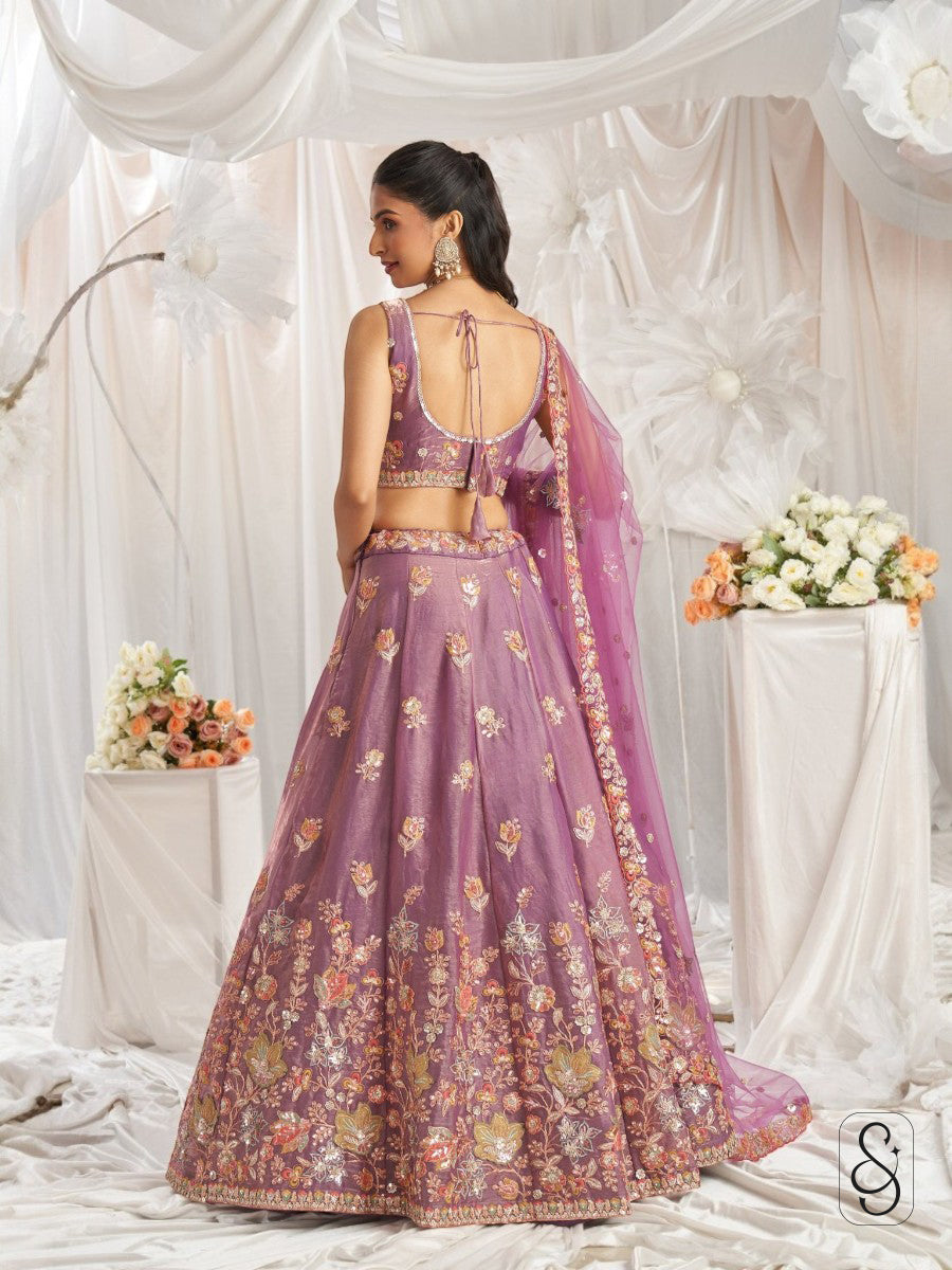 Onion Pink Festive Lehenga
